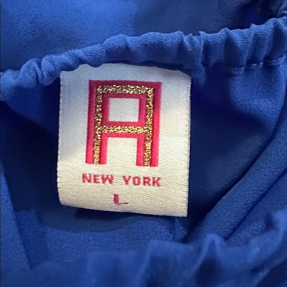 Amanda Uprichard Y2K Vintage Royal Blue Ruffle. Halter V Neck Backless Dress L - Picture 3 of 10